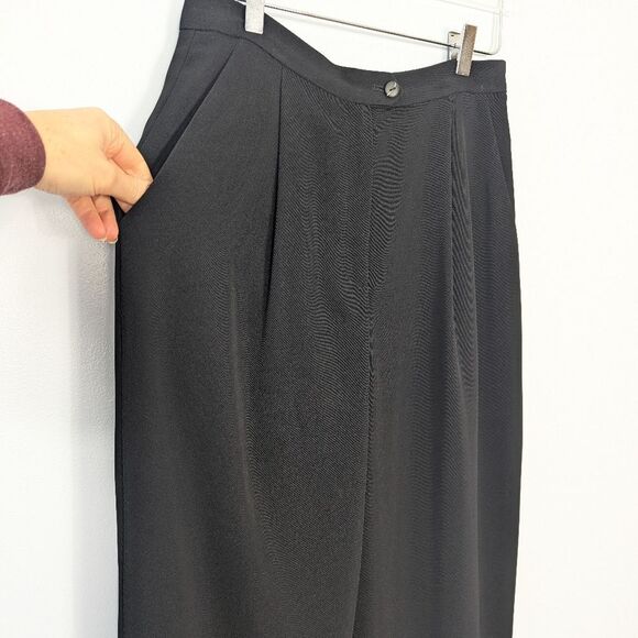 Liz Claiborne Collection Black Pleated Straight Leg Dress Pants 10 Vintage - Picture 3 of 12
